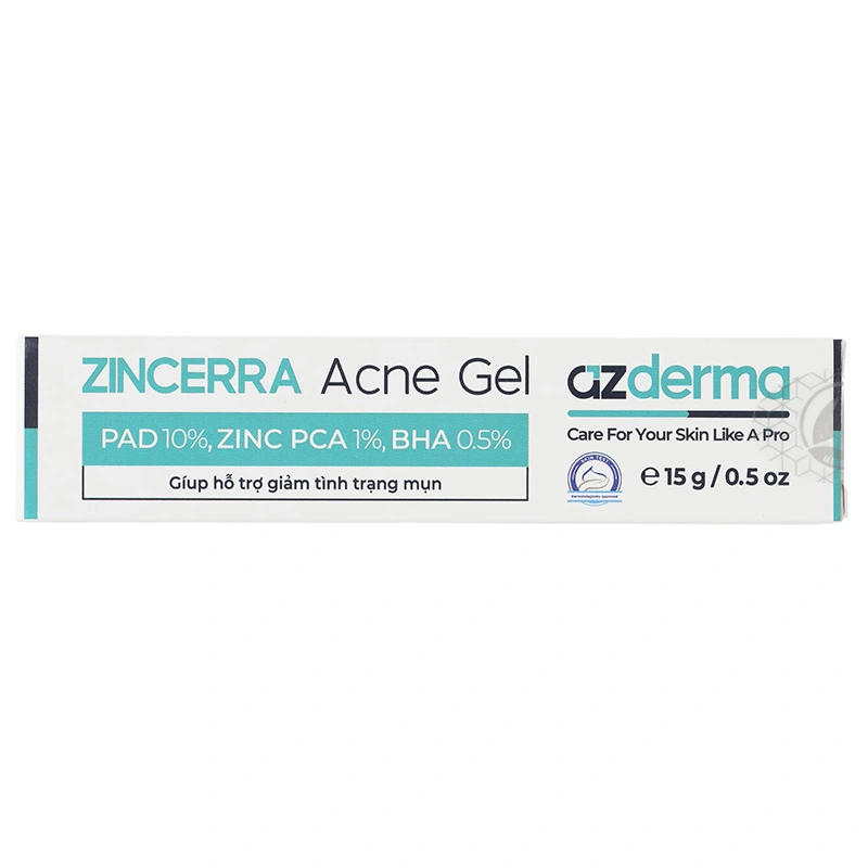 Gel Azderma Zincerra Acne giảm mụn sưng viêm tuýp 15g - 2